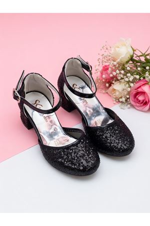 NİNELLA  Siyah  Işıltılı Kız Çocuk Topuklu Ayakkabı