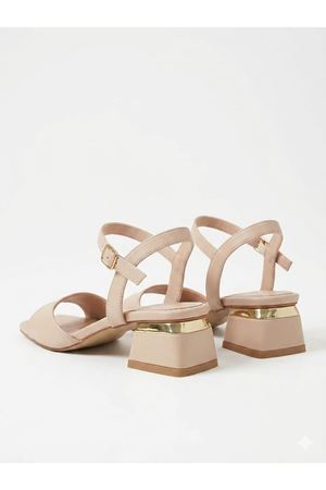 LUREX Nude Alçak Kalın Topuklu Sandalet