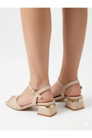 LUREX Nude Alçak Kalın Topuklu Sandalet