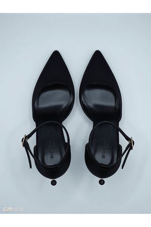 AURA  Siyah Stiletto Bilekten Bantlı Topuklu Ayakkabı