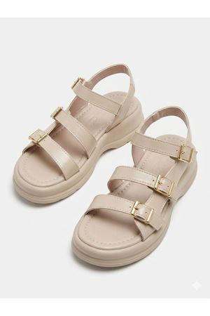  Kadın Kalın Taban Sandalet 3 Tokalı Günlük Rahat Yazlık Ayakkabı 