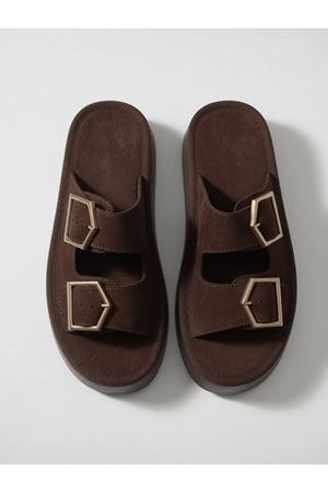 PENTA Kadın KAHVE  Rahat Kalıp Yüksek Taban Tokalı Terlik 