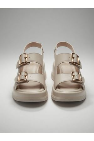 NOWA Kadın BeJ Yüksek Tabanlı Rahat Çift Tokalı Terlik