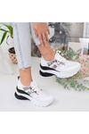 Dorsimo Beyaz Siyah Hologramlı Bayan Spor Ayakkabı