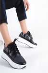 ONEO siyah-beyaz Yazılı Spor Ayakkabı