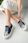 MİYA Rahat Taşlı Laci Kot Kadın Sneaker 