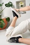 MİYA Rahat Taşlı SİYAH Kot Kadın Sneaker 
