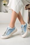 MİYA Rahat Taşlı Bebe Mavi Kot Kadın Sneaker 