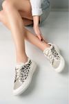 MİYA Rahat Taşlı Leopar Kot Kadın Sneaker 