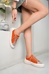 MİYA Rahat Taşlı Turuncu  Kot Kadın Sneaker